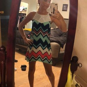 Cute summer dress with crocheted top